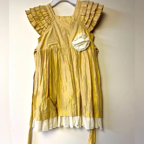 Mustard Pie | Dresses | Mustard Pie Gold Shimmer Dress Size 4 | Poshmark